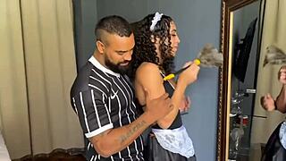 i can't resist fucking the brazilian maid with big pussy lips and small tits for a salary raise. her tight pussy takes my monster cock deep.