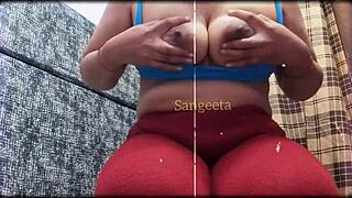 Sangeeta Pranavi shaves her aunt's area while talking dirty in Hindi about mother-in-law fantasies.