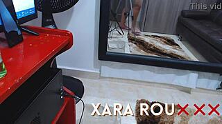 She starts masturbating in front of the mirror, feeling excited as her Colombian curves shine in the homemade solo session.