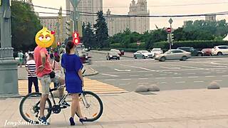 hidden cam shows jeny stripping nude on public street