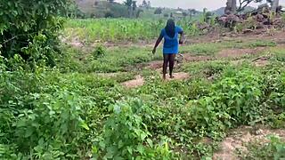 she loves getting banged doggy style in her first time with that curvy ebony body