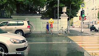 hidden cam shows jeny stripping nude on public street