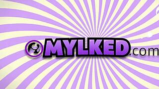 oh wow, nina naples gets splattered with jizz on her big tits at the desk 😏