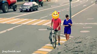 hidden cam shows jeny stripping nude on public street