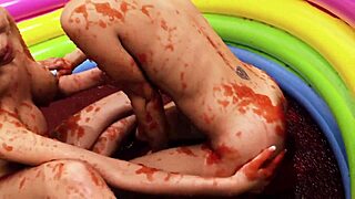 Sapphic video with Lou Lou and Christine Love. Two sluts lick smooth blonde pussies 😏