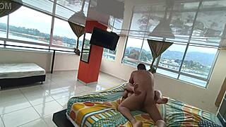 on a trip with my boss's wife we had to share the bed and i left all my cum inside her in the hotel 1-2 fullonxred