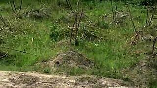 outdoor fucking with my husband's brother on the ranch bent over with big ass and tits.