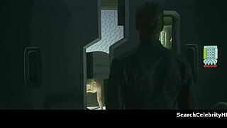 is charlize theron giving blowjob handjob as brunette milf in prometheus 2012 scene