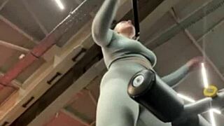 Whoa, crazy fucking hits the gym with this horny BBW and her big ass 🔥💦