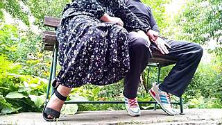 mature bbw milf shows me huge saggy tits and wet pussy before outdoor sex