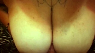 chubby couple with big tits goes hardcore as girlfriend takes monster cock for cumshot finish