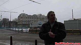 dutch hooker in lingerie gets doggystyled by tourist until cumshot sprays her