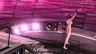 Meiko's full nude cat costume mod in Project Diva contrasts her goddess curves with intriguing big tits exposure.