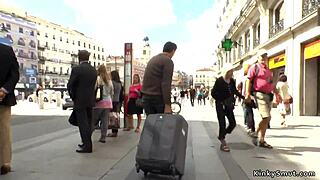 spanish slut paraded in public streets bound and dominated outdoors