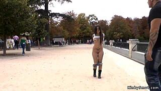 spanish slut paraded in public streets bound and dominated outdoors