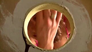 latina veronica avluv masturbates while sucking big cock through gloryhole