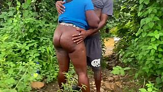 she loves getting banged doggy style in her first time with that curvy ebony body