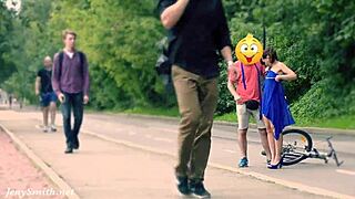 hidden cam shows jeny stripping nude on public street