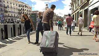 spanish slut paraded in public streets bound and dominated outdoors