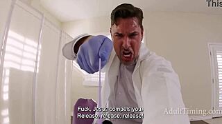 Asian doctor Ryan Driller and Pierce Paris handle stuck toy in patient sex