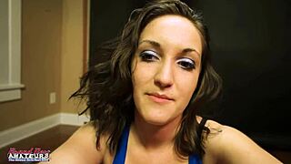 so this brunette ryann starts by sucking a cock in pov, then she gets her shaved pussy deeply fucked doggystyle until a facial cumshot covers her petite tattooed body.