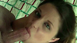 The missy rests alone at home from work when horny young 18+ guy comes by with his cock for blowjob and cumshot.