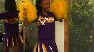 ebony cheerleaders volume 2 scene 3 with bent over blowjob and cum in mouth!