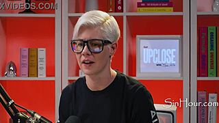 The Cute And Pretty Pornstar With Curly Hair And Glasses In Casting Interview - Leana Lovings