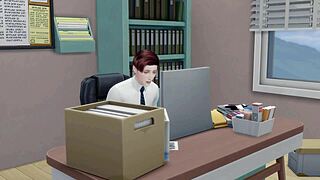 my boss takes my wife in romantic office sex. erotic cheating story unfolds in sims 4 series