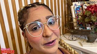 She Got Tired Of Her Boyfriends Small Dick So Brazilian Brunette Girlfriend Spreads Shaved Pussy At Cuckold House