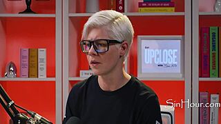 The Cute And Pretty Pornstar With Curly Hair And Glasses In Casting Interview - Leana Lovings