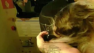 i mean, hot blonde wife deepthroats that big cock like a pro, uh, with her tattoo showing.