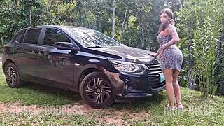 oh man she smokes while i fuck her deep then sucks me off as she pisses in the forest 😈🍆💦