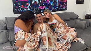 i invited gym buddy over for movie but she rode my cock hard and begged for cum in mouth