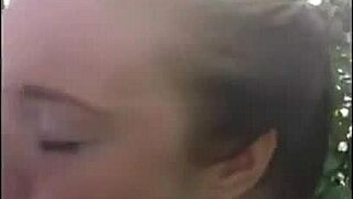Cute tinder girl gives outdoor blowjob in pov style