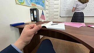 Hey step-mom, what if I forgot my homework and you punish me with taboo roleplay as my skinny teacher?