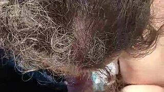 Hey, check out this horny BBW giving an outdoor blowjob in public!