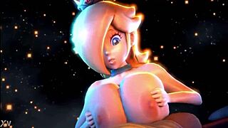 Rosalina and Peach engage in close titty interaction