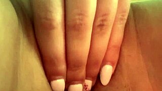 shaved pussy gets intense solo masturbation session