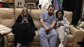 bratty orphans get a cheerleading physical check from jasmine rose