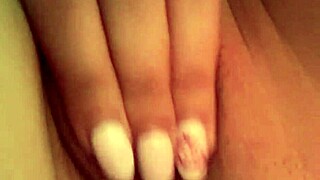 shaved pussy gets intense solo masturbation session