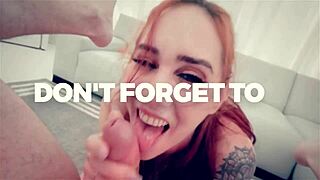 My new hot busty blonde girlfriend sucked my cock wildly before dinner 😏