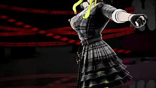 hoshimachi suisei performs dance in outfit with blonde hair clip in 3d animation