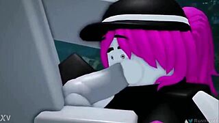 roblox animated video shows noob getting blowjob and anal assfucking in casual cartoon action with guest