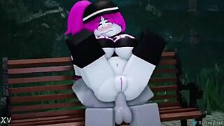 roblox animated video shows noob getting blowjob and anal assfucking in casual cartoon action with guest