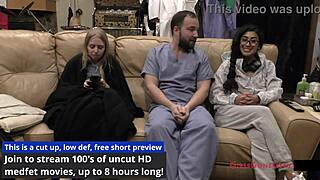 bratty orphans get a cheerleading physical check from jasmine rose