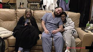 bratty orphans get a cheerleading physical check from jasmine rose