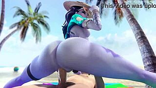 I'm Overwatch Widowmaker With Big Ass Getting Beach Sex From Monster Cock