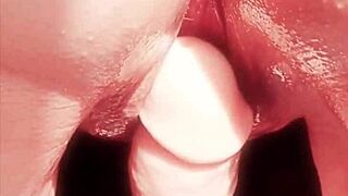 hey, look at this mature cougar teasing her shaved wet pussy