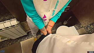 Teacher Cums Hard in My Panties Inside School Toilet Now!